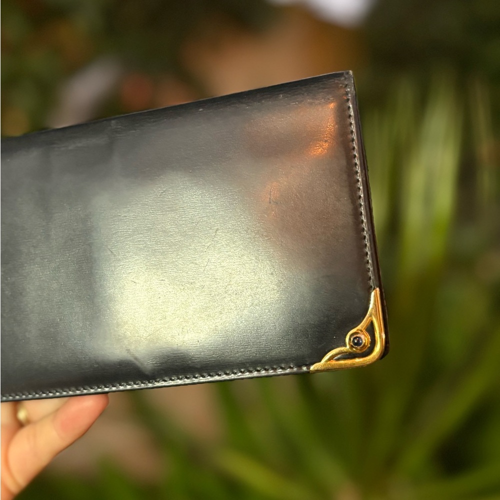 Cartier Black Leather Gold Accent Wallet - Picture 6 of 12